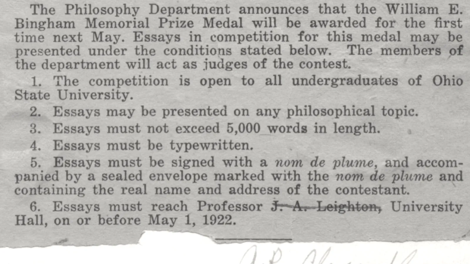 Bingham Award Notice
